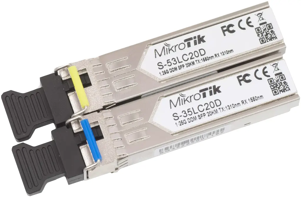 [PMIK44] MÓDULO MIKROTIK PAREJA DE MÓDULOS SFPs S-35LC20D - S-53LC20D 1.25 GB 1KM