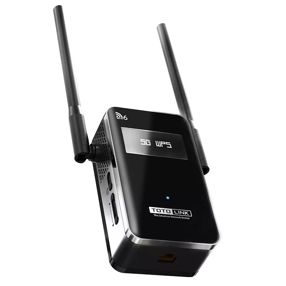 REPETIDOR TOTOLINK EXTENSOR WiFi6 AC1200 DUAL BAND  802.11ax CON 2 ANTENAS DE 5 dBi EX1800L