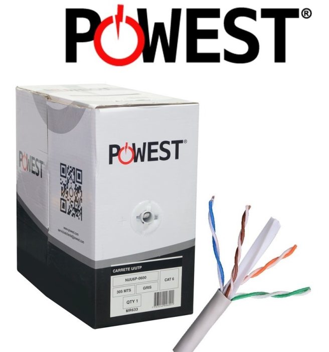 POWEST  CAT 6  CABLE UTP INDOOR Bobina 305 m