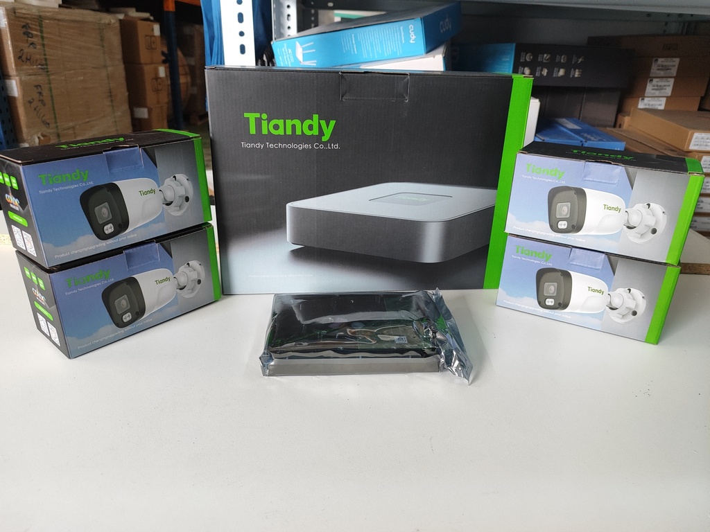 Kit 4T-4  4 CÁMARAS TIPO TUBO TC-C321N + NVR TC 4 CANALES R3104 + DISCO DURO 2TB
