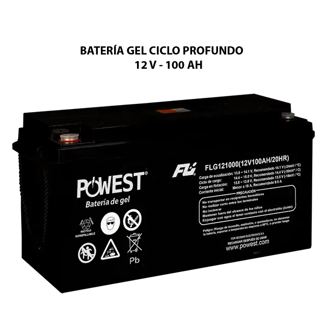 POWEST  BATERIA GEL CICLO PROFUNDO  12V - 100 Ah