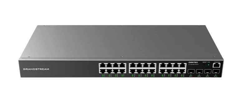 GRANDSTREAM  SWITCH L2+ GWN7803P  24 PUERTOS GIGABIT ETHERNET  4 PUERTOS SFP GIGABIT  400W  POE 802.3AF/AT  ADMINISTRABLE