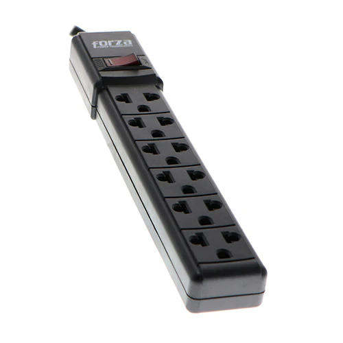  Forza power strip 6 outlets circuit breaker 110V US black