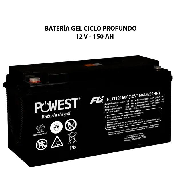POWEST  BATERIA GEL CICLO PROFUNDO  12V - 150 Ah