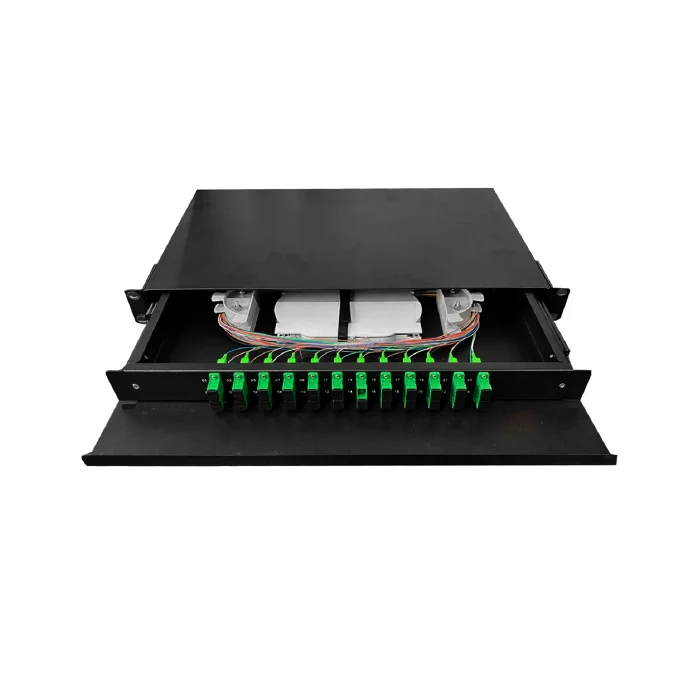ODF METÁLICO 12 PUERTOS COMPLETO APC INCLUYE 12 ADAPTADORES SC APC + 12 PIGTAIL APC LINK PLUS 