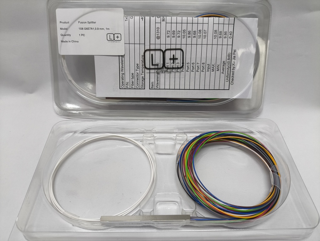 SPLITTER SIN CONECTOR PARA FUSIÓN   PLC 1x8  G657.A1 LINK PLUS