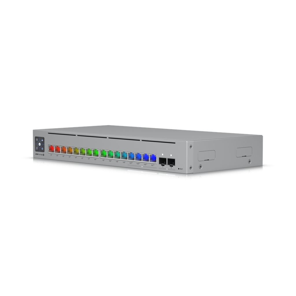 Ubiquiti UniFi USW-Pro-Max-16-PoE Switch  16 Puertos, PoE+ (12) / PoE++ (4) 2.5 GbE y 180W PoE