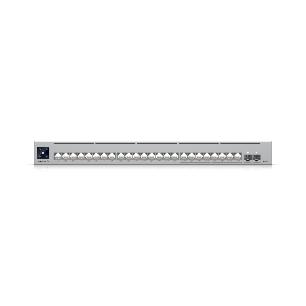 Ubiquiti UniFi USW-Pro-Max-24-PoE, Switch 24 Puertos, PoE+ (8)/PoE++(8)/ PoE++(8) 2.5 GbE y 400W PoE"