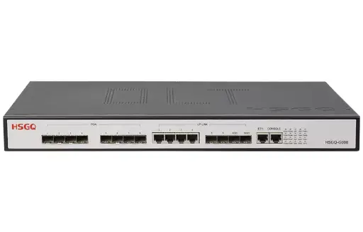 [PHSG4] HSGQ OLT GPON G008D, AC, 4GE, 2 SLOT SFP+ 10G, 8 port GPON C+++, doble fuente