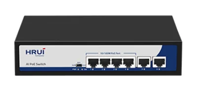[PHRU2] HRUI SWITCH HR900-AF-42N 4 PUERTOS POE  FAST - 2 PUERTOS UPLINK 10/100 Mbps