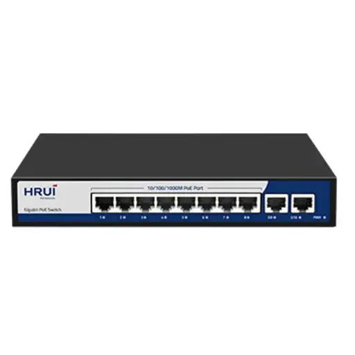 [PHRU7] HRUI SWITCH HR901-AFG-82N 8 PUERTOS GIGA POE - 2 PUERTOS UPLINK GIGA