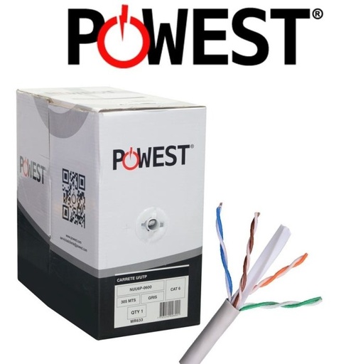 [PPWS15] POWEST  CAT 6  CABLE UTP INDOOR Bobina 305 m