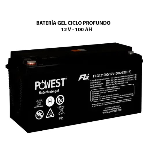 [PPWS25] POWEST  BATERIA GEL CICLO PROFUNDO  12V - 100 Ah