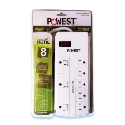 [PPWS43] PROTECTOR DE VOLTAJE SUPRESOR DE PICOS DE 8 SALIDAS POWEST REF.MULTINET [NMNET-7259]
