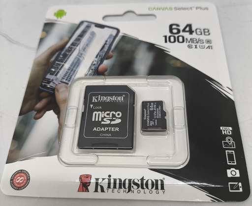 [PACC5] Micro SD Kingston 64GB micSDXC Canvas Select Plus 100R A1 CH803KNG98  C10 Car 